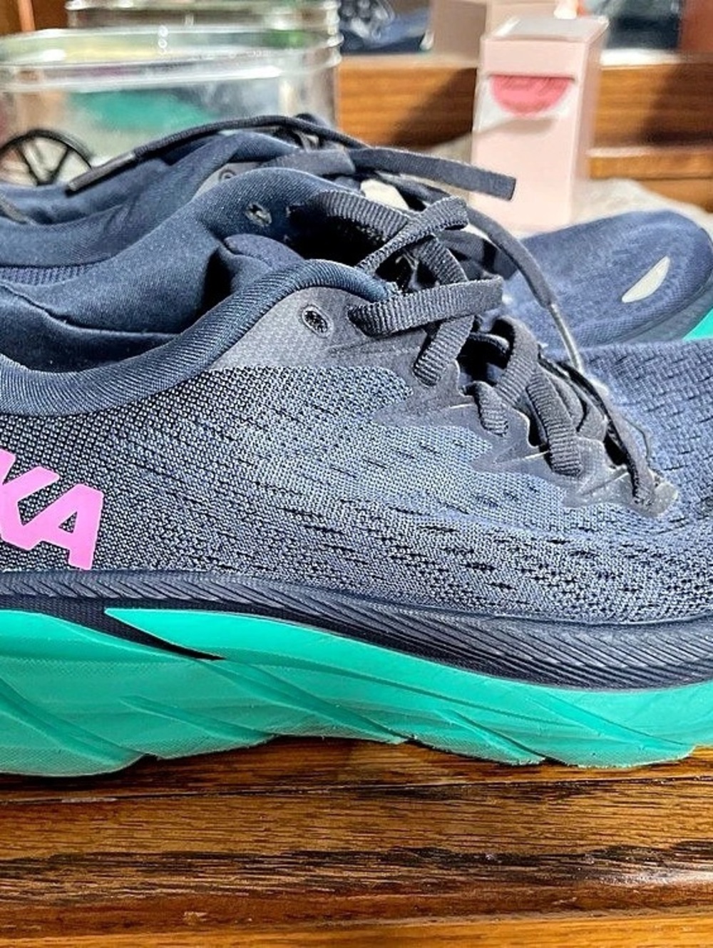 Hoka Clifton 9 Athletic Shoes Blue & Green US 7 - Picture 2 of 8